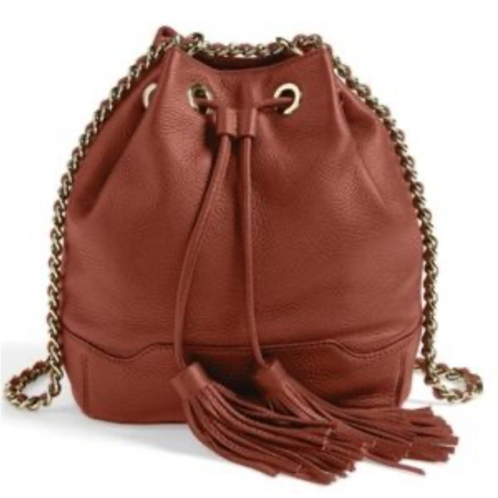 REBECCA MINKOFF "LEXI" BISCUIT BROWN BUCKET BAG 🌟EUC🌟